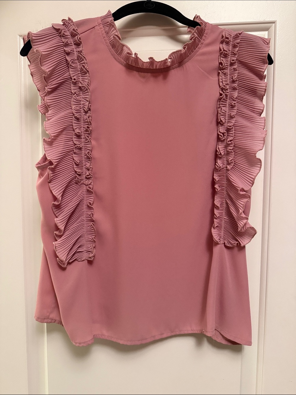 Ruffled Sleeveless Camisole - Rose Pink
